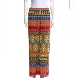 Alexis Orange, blue, green wide leg printed pants